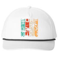 Surf Tropical Palm Tree Retro Vintage Snapback Five-Panel Rope Hat