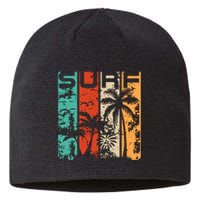 Surf Tropical Palm Tree Retro Vintage Sustainable Beanie