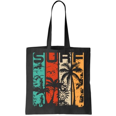 Surf Tropical Palm Tree Retro Vintage Tote Bag