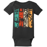 Surf Tropical Palm Tree Retro Vintage Baby Bodysuit