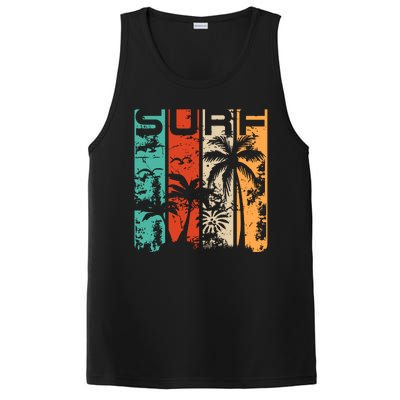 Surf Tropical Palm Tree Retro Vintage PosiCharge Competitor Tank