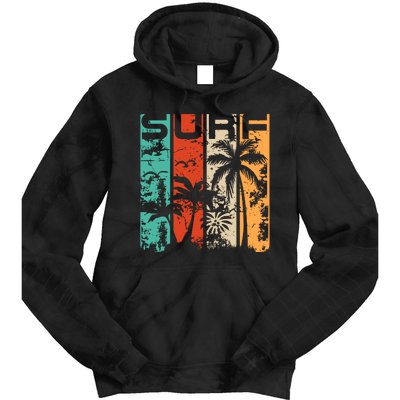 Surf Tropical Palm Tree Retro Vintage Tie Dye Hoodie