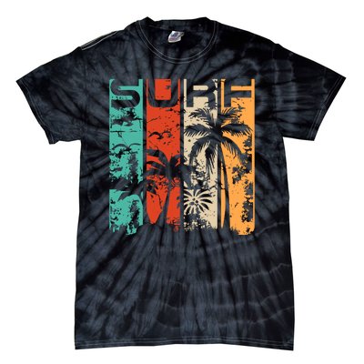 Surf Tropical Palm Tree Retro Vintage Tie-Dye T-Shirt