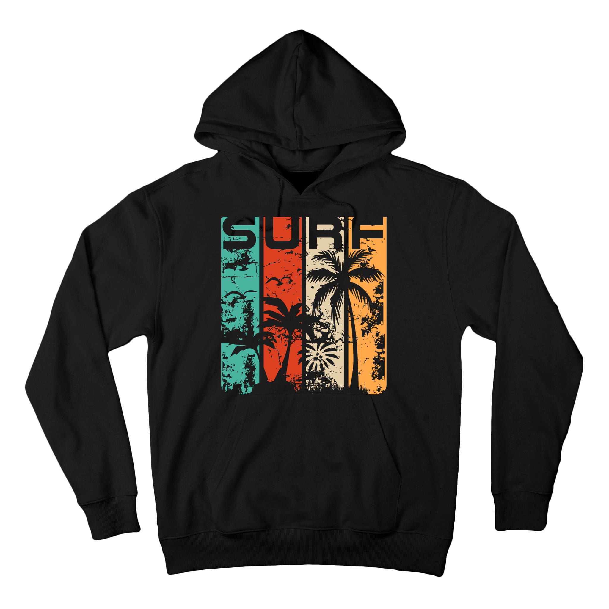 Surf Tropical Palm Tree Retro Vintage Tall Hoodie