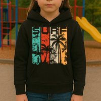 Surf Tropical Palm Tree Retro Vintage Kids Hoodie
