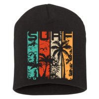 Surf Tropical Palm Tree Retro Vintage Short Acrylic Beanie