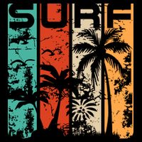 Surf Tropical Palm Tree Retro Vintage Kids T-Shirt