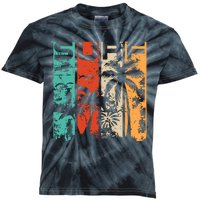 Surf Tropical Palm Tree Retro Vintage Kids Tie-Dye T-Shirt