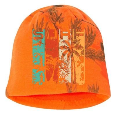 Surf Tropical Palm Tree Retro Vintage Kati - Camo Knit Beanie