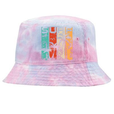 Surf Tropical Palm Tree Retro Vintage Tie-Dyed Bucket Hat