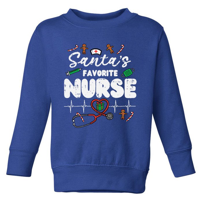 Santa's Top Pick Festive Nurse Holiday Gift Toddler Sweatshirt