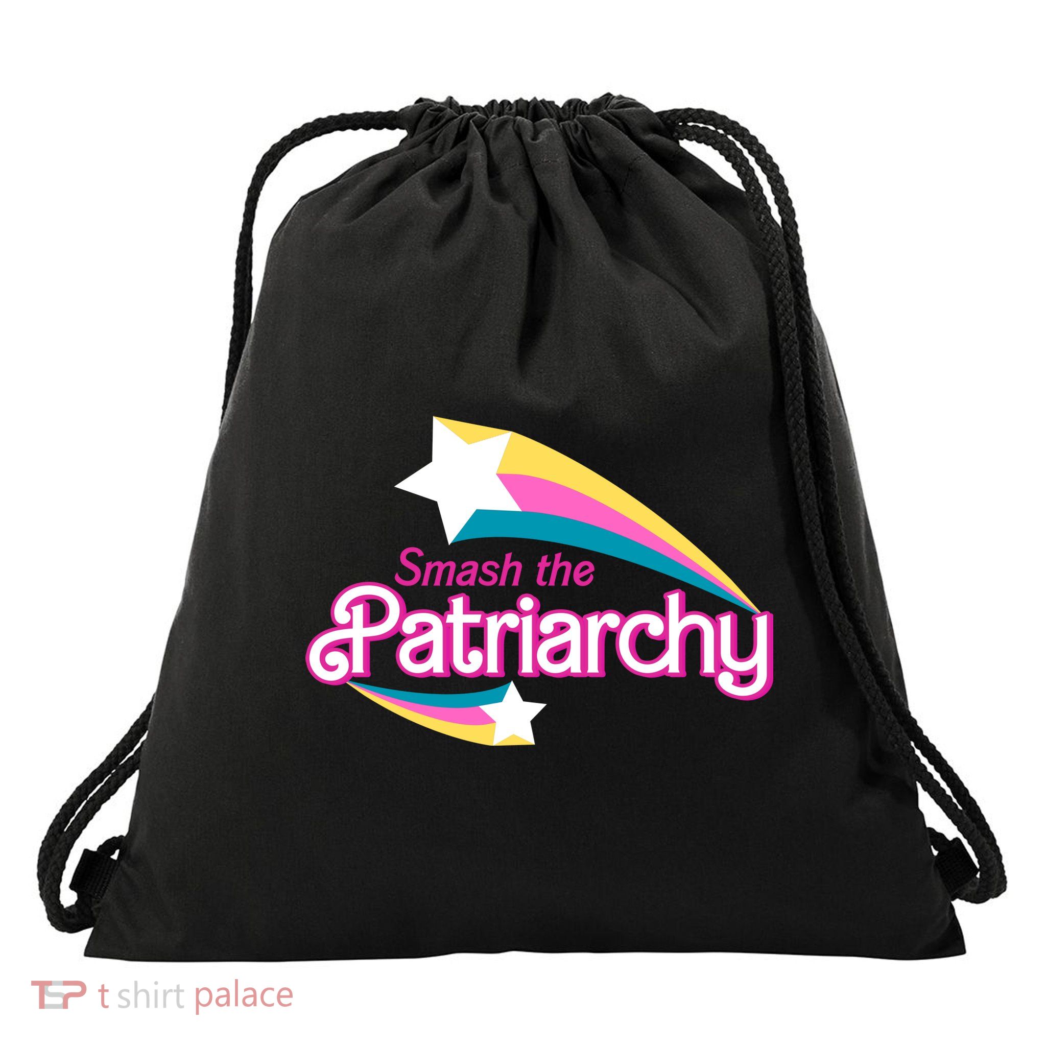 Smash The Patriarchy Feminism Drawstring Bag