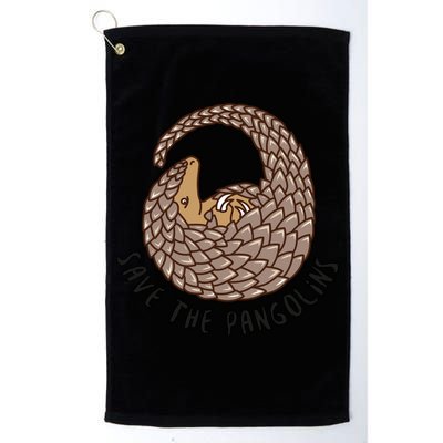 Save The Pangolins Gift Wildlife Conservation Gift Golf Towel