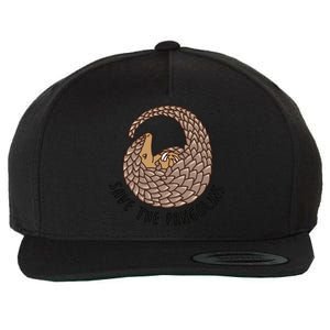 Save The Pangolins Gift Wildlife Conservation Gift Wool Snapback Cap