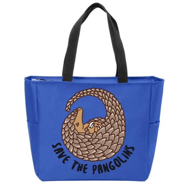 Save The Pangolins Gift Wildlife Conservation Gift Zip Tote Bag