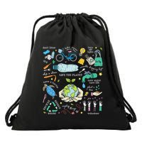 Save The Planet Reduce Reuse Recycle Earth Day Environmental Drawstring Bag