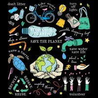 Save The Planet Reduce Reuse Recycle Earth Day Environmental Drawstring Bag