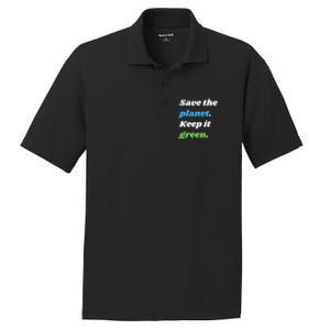 Save The Planet Keep It Green Meaningful Gift PosiCharge RacerMesh Polo