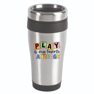 Speech Therapy Play Is My Favorite Language Slp 16oz Travel Tumbler