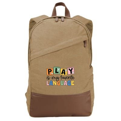 Speech Therapy Play Is My Favorite Language Slp Cotton Canvas Backpack