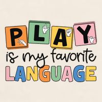 Speech Therapy Play Is My Favorite Language Slp Garment-Dyed Women's Muscle Tee