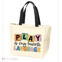 Speech Therapy Play Is My Favorite Language Slp Zip Tote Bag