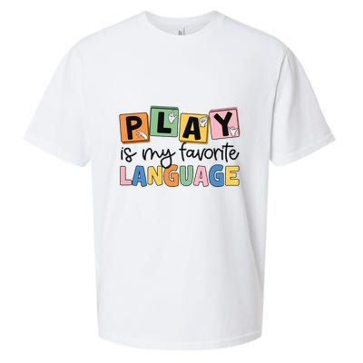 Speech Therapy Play Is My Favorite Language Slp Sueded Cloud Jersey T-Shirt