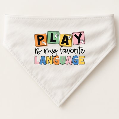 Speech Therapy Play Is My Favorite Language Slp USA-Made Doggie Bandana