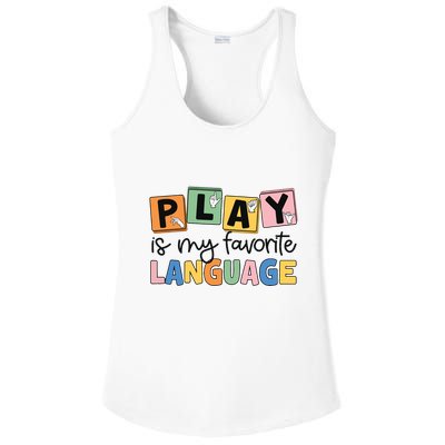 Speech Therapy Play Is My Favorite Language Slp Ladies PosiCharge Competitor Racerback Tank