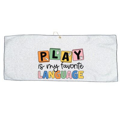 Speech Therapy Play Is My Favorite Language Slp Large Microfiber Waffle Golf Towel
