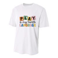 Speech Therapy Play Is My Favorite Language Slp Youth Performance Sprint T-Shirt