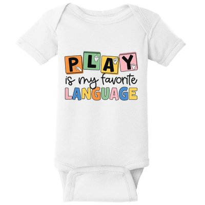 Speech Therapy Play Is My Favorite Language Slp Baby Bodysuit