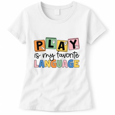 Speech Therapy Play Is My Favorite Language Slp Womens T-Shirt