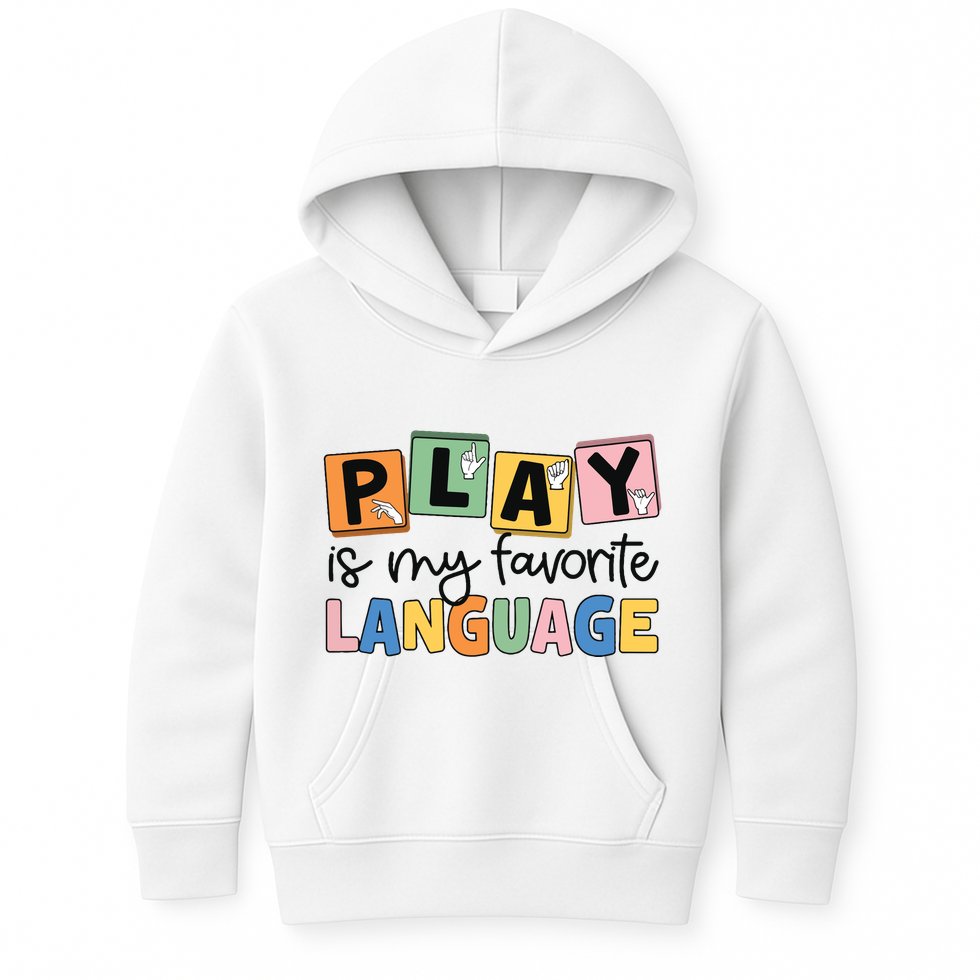Speech Therapy Play Is My Favorite Language Slp Kids Hoodie