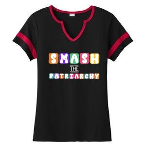 Smash The Patriarchy Cool Gift Ladies Halftime Notch Neck Tee