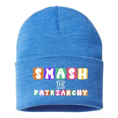 Smash The Patriarchy Cool Gift Sustainable Knit Beanie