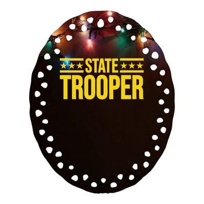 State Trooper Police Uniform Costume Ceramic Oval Ornament