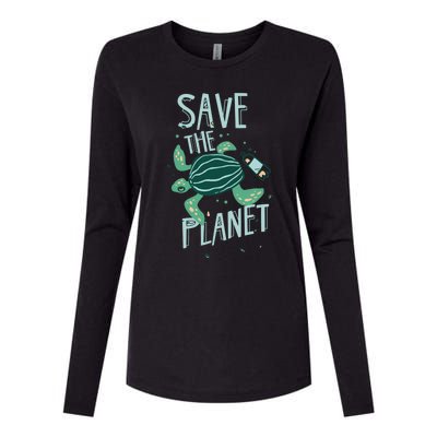 Save The Planet Turtle Earth Climate Change Global Warming Meaningful Gift Womens Cotton Relaxed Long Sleeve T-Shirt