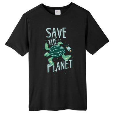 Save The Planet Turtle Earth Climate Change Global Warming Meaningful Gift Tall Fusion ChromaSoft Performance T-Shirt