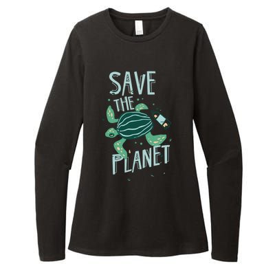 Save The Planet Turtle Earth Climate Change Global Warming Meaningful Gift Womens CVC Long Sleeve Shirt