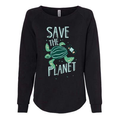 Save The Planet Turtle Earth Climate Change Global Warming Meaningful Gift Womens California Wash Sweatshirt