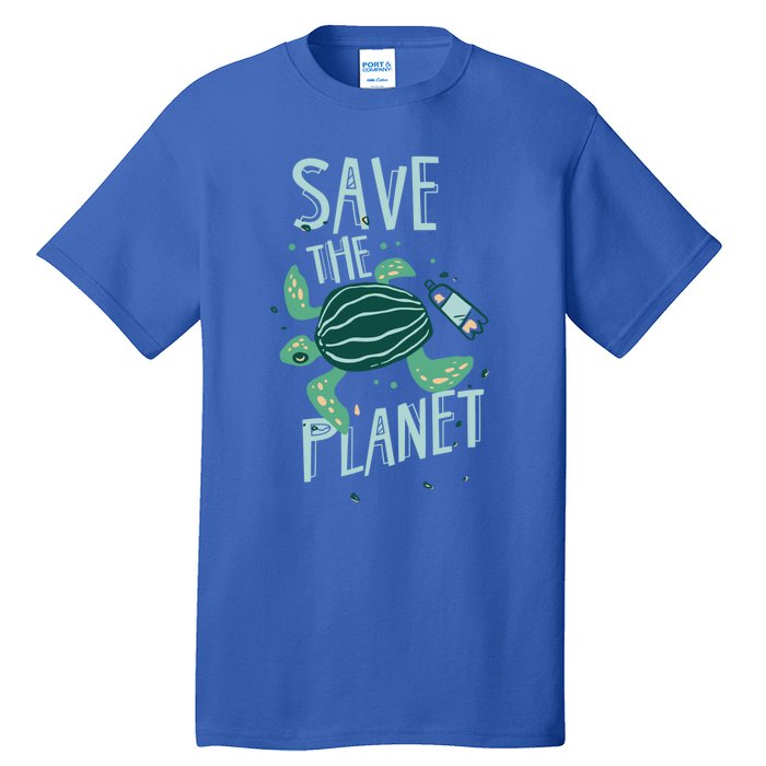 Save The Planet Turtle Earth Climate Change Global Warming Meaningful Gift Tall T-Shirt