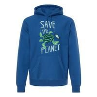 Save The Planet Turtle Earth Climate Change Global Warming Meaningful Gift Premium Hoodie