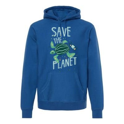 Save The Planet Turtle Earth Climate Change Global Warming Meaningful Gift Premium Hoodie