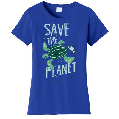 Save The Planet Turtle Earth Climate Change Global Warming Meaningful Gift Women's T-Shirt