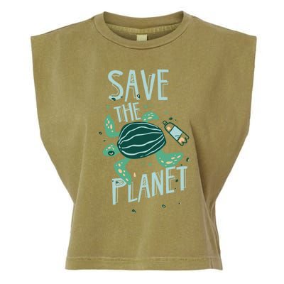 Save The Planet Turtle Earth Climate Change Global Warming Meaningful Gift Garment-Dyed Women's Muscle Tee