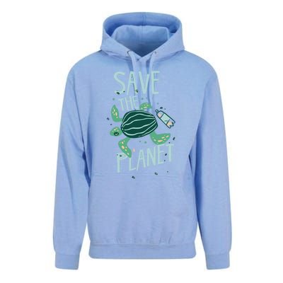 Save The Planet Turtle Earth Climate Change Global Warming Meaningful Gift Unisex Surf Hoodie