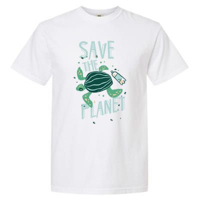 Save The Planet Turtle Earth Climate Change Global Warming Meaningful Gift Garment-Dyed Heavyweight T-Shirt