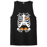 Skeleton Twin Pregnancy Announcement Halloween Pregnant Mom PosiCharge Competitor Tank