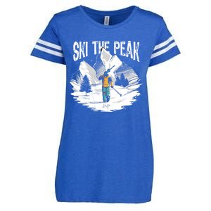 Ski The Peak Eat Sleep Ski Repeat Gift Enza Ladies Jersey Football T-Shirt